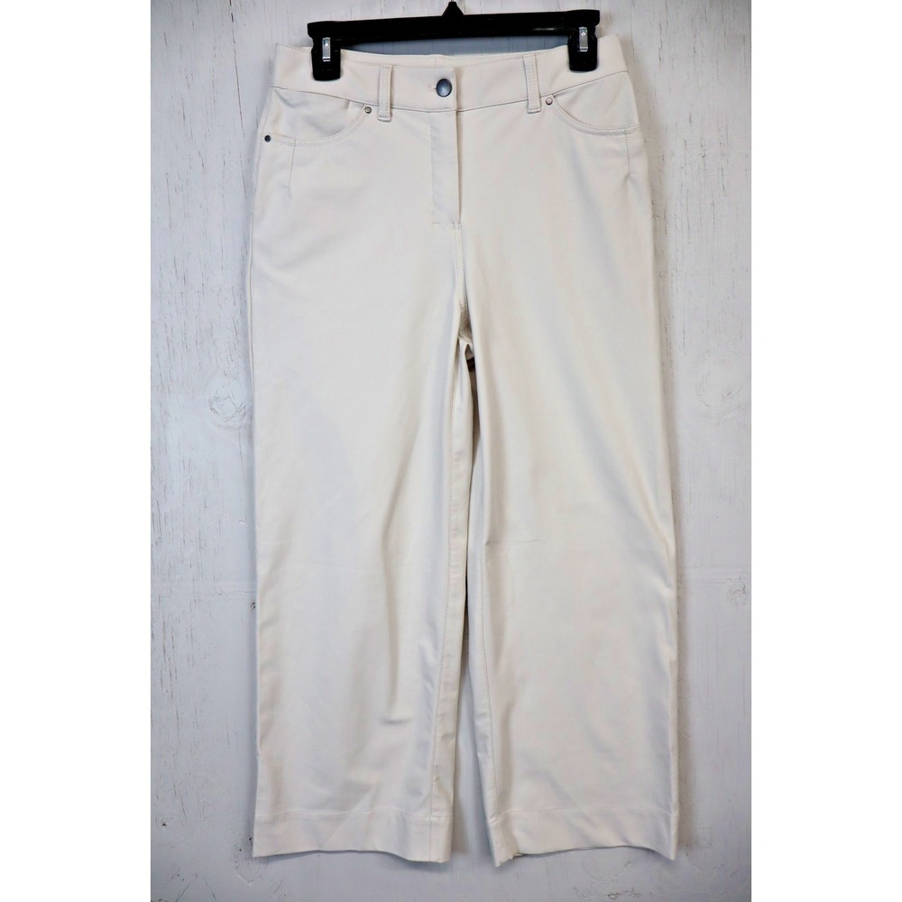 Lululemon‎ City Sleek 5 Pocket Wide-Leg High Rise 7/8 Length Pant Size 27 White